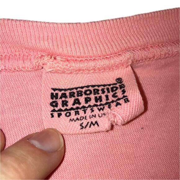 Vintage Cape Cod dolphin graphic pink tshirt 90s coastal Harborside Graphics - Picture 4 of 5